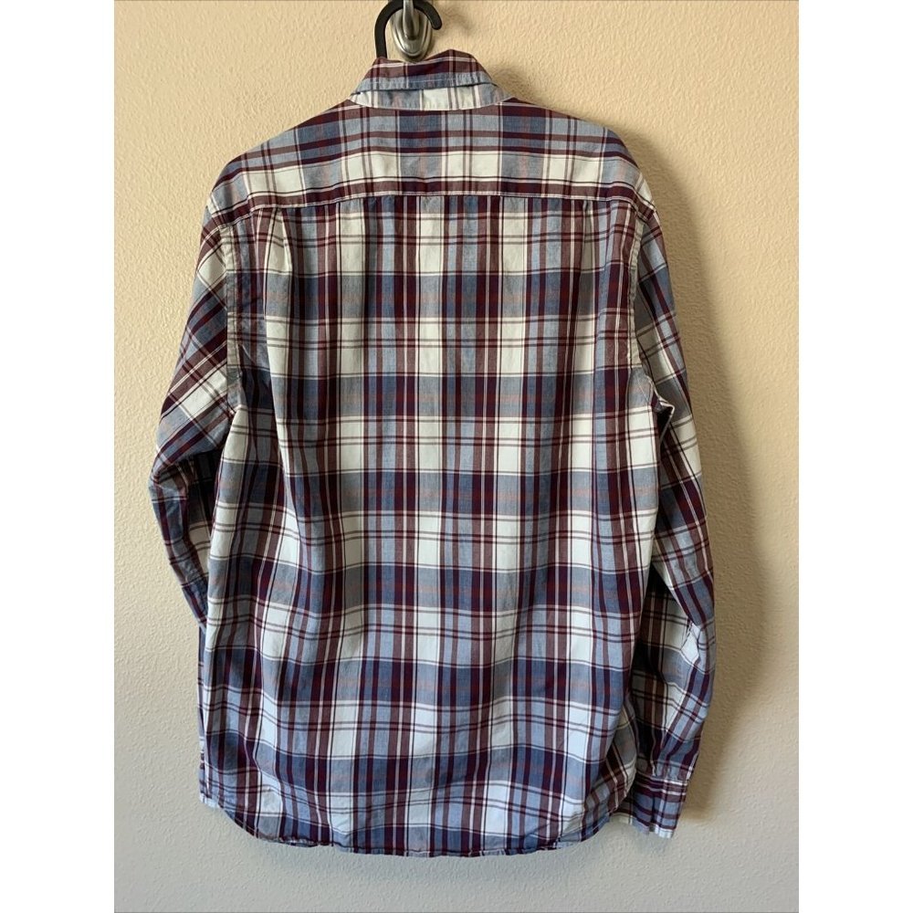 J.Crew Factory Slim Cotton Shirt Men Burgundy - Picture 3 of 7